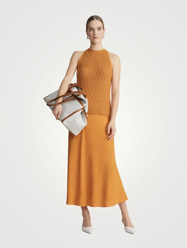 Organic Silk Georgette Bias-Cut Skirt