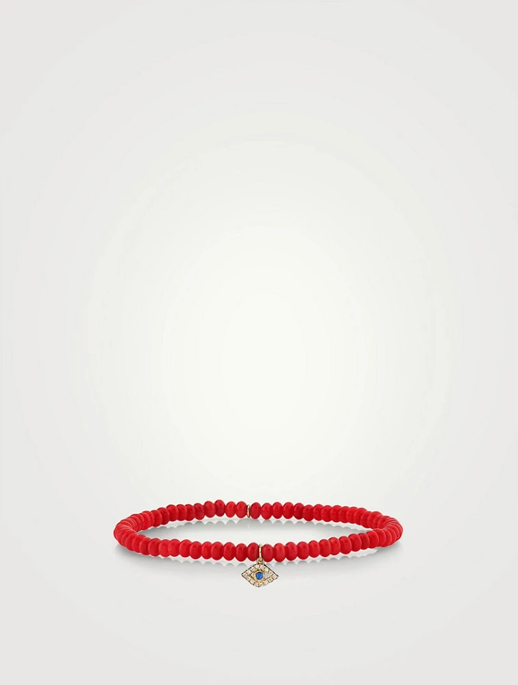 Beaded Bracelet With Evil Eye Charm