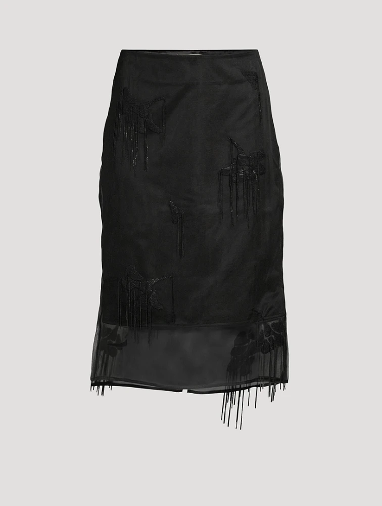 Embellished Organza Tulip Skirt