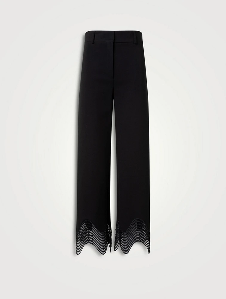 Chieko Wave Lace-Trimmed Jersey Trousers