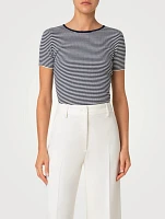 Stripe Jacquard Wool T-Shirt