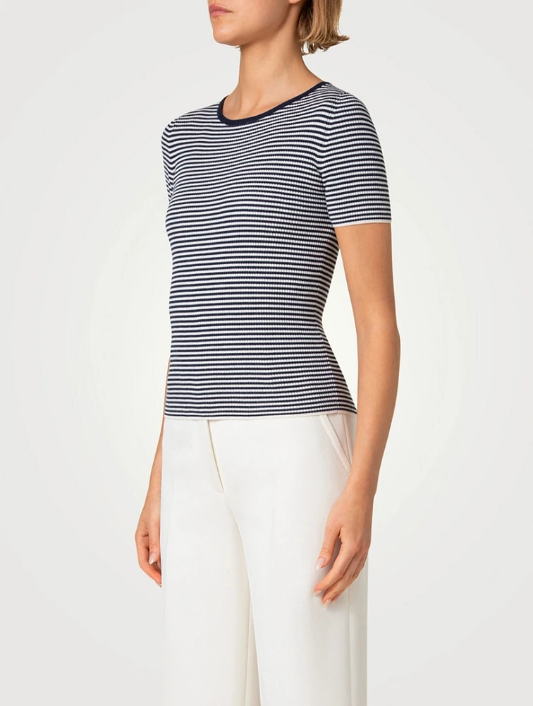 Stripe Jacquard Wool T-Shirt