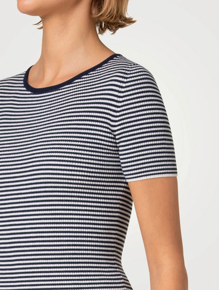 Stripe Jacquard Wool T-Shirt