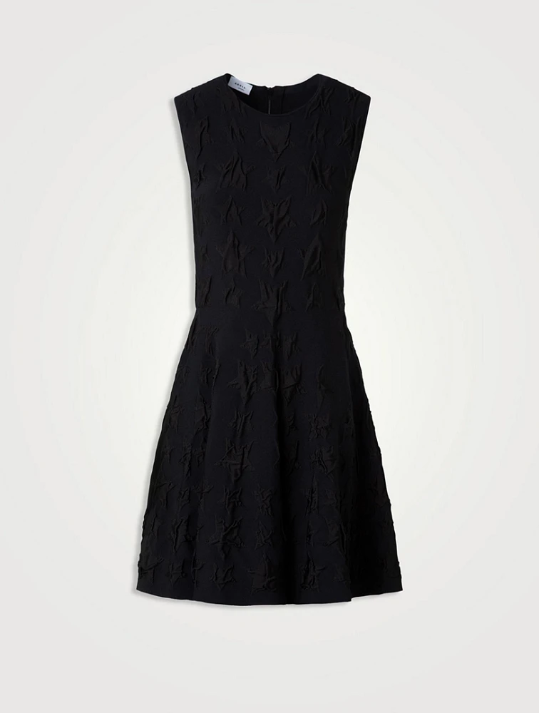 3D Star Jacquard Fit-And-Flare Dress