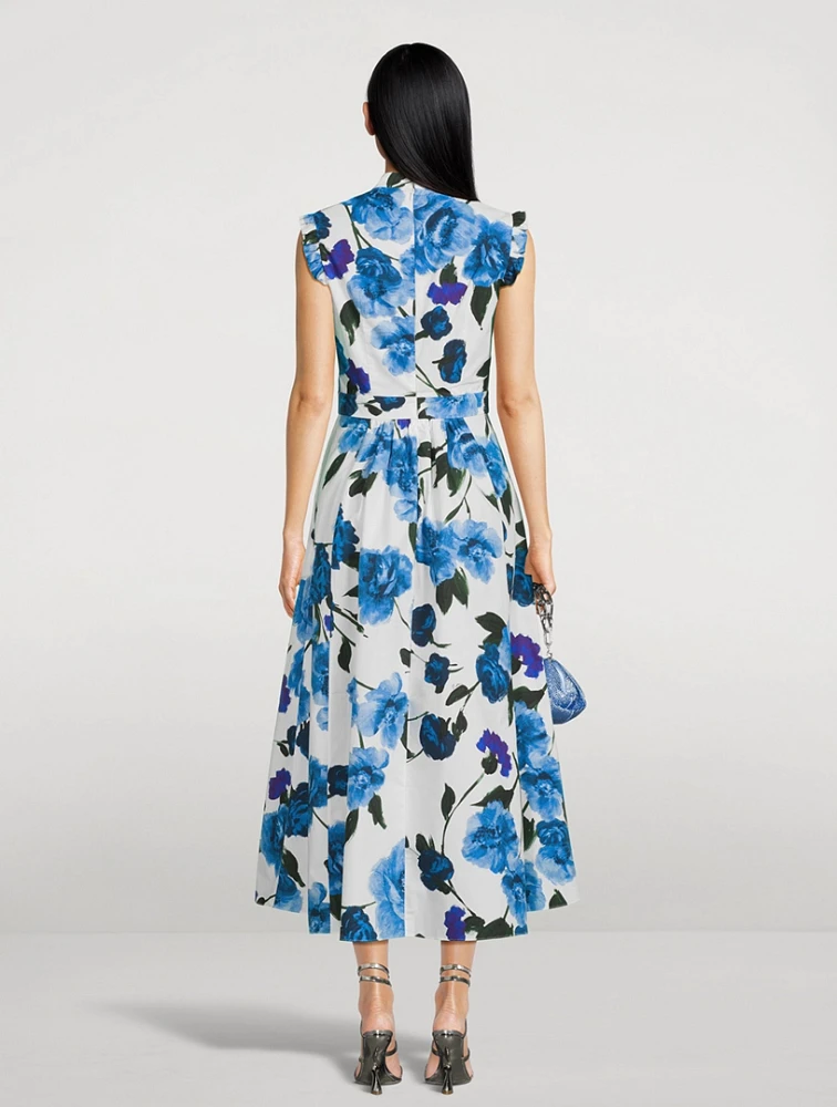 Sleeveless Shirt Dress Floral Print