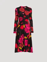 Ruched Midi Dress Violetta Bloom Print