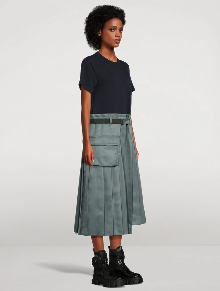 Mixed-Media T-Shirt Dress