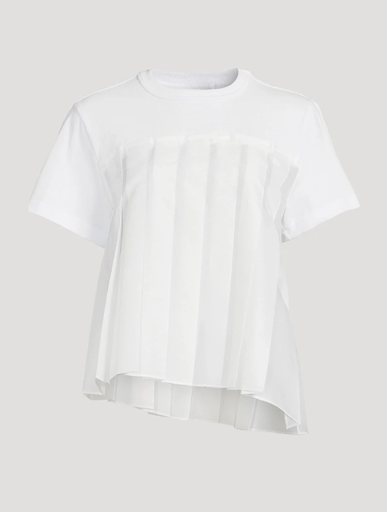 Pleated Chiffon T-Shirt