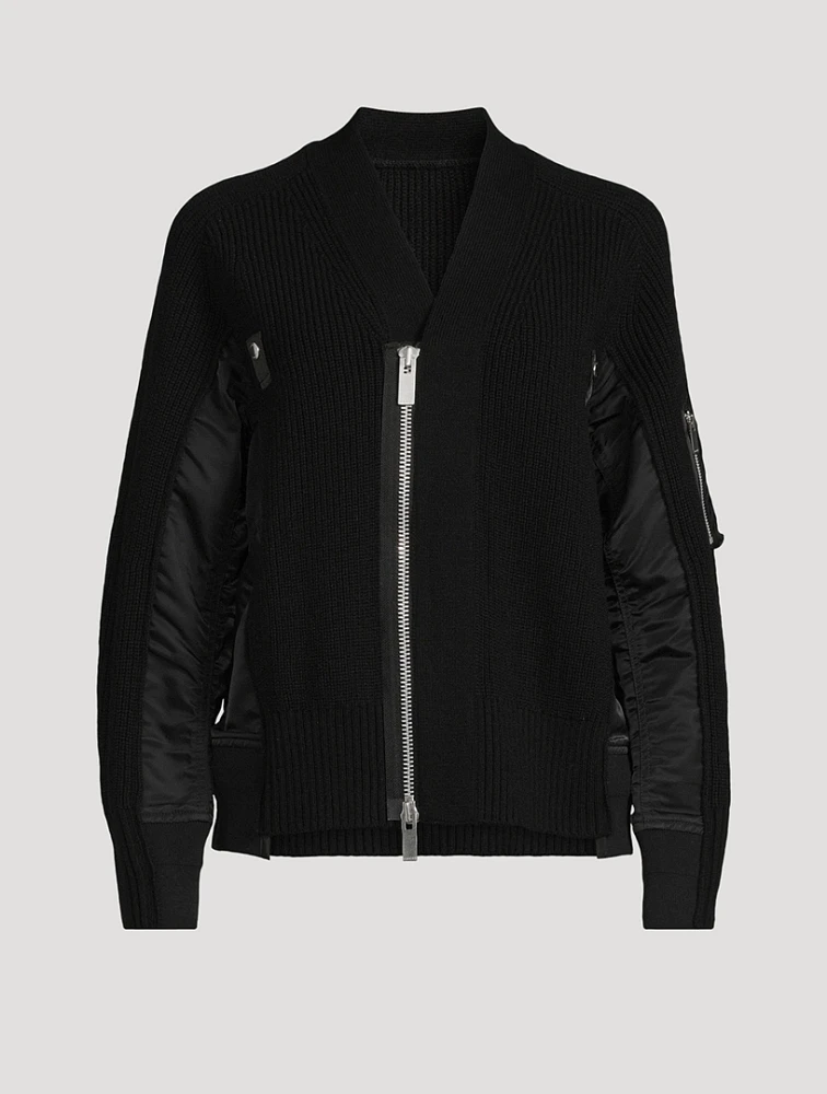 Wool Bomber Cardigan