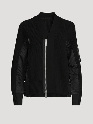 Wool Bomber Cardigan