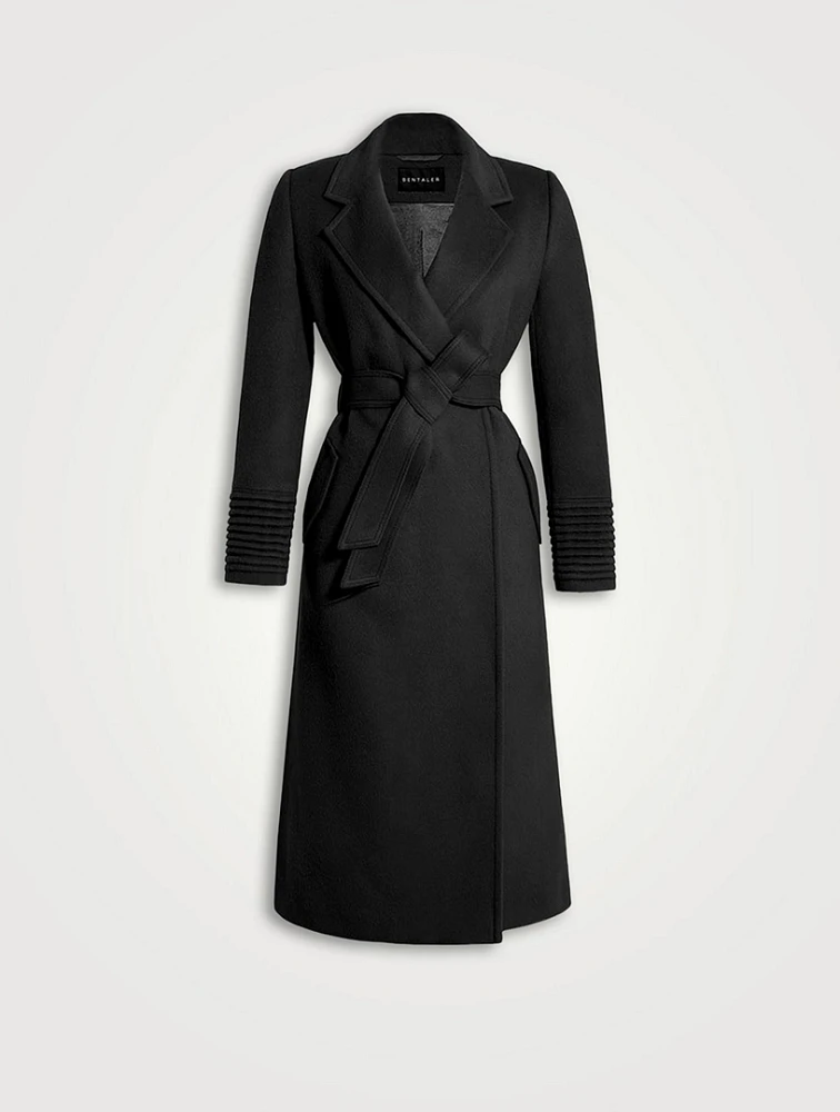 Belted Alpaca Wool Wrap Coat