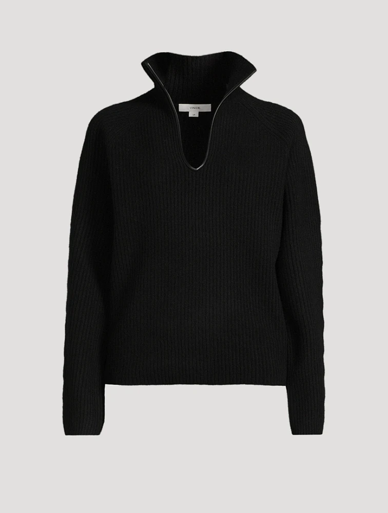 Ribbed Polo Sweater