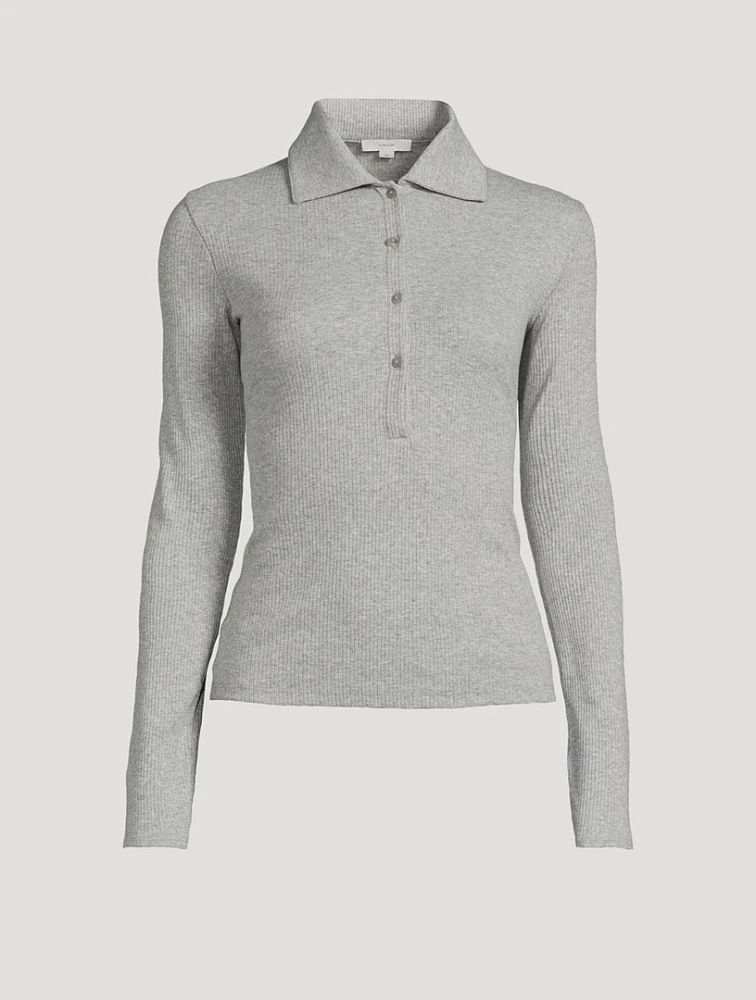 Ribbed Cotton Polo Shirt