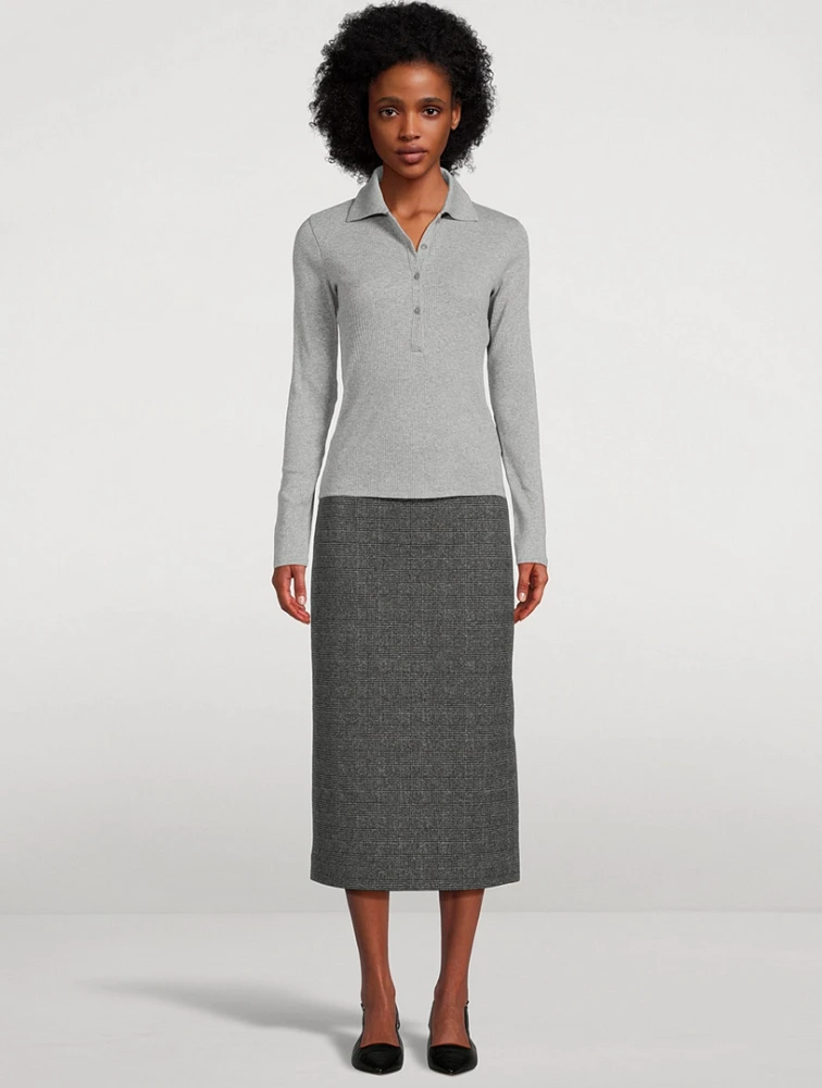 Ribbed Cotton Polo Shirt