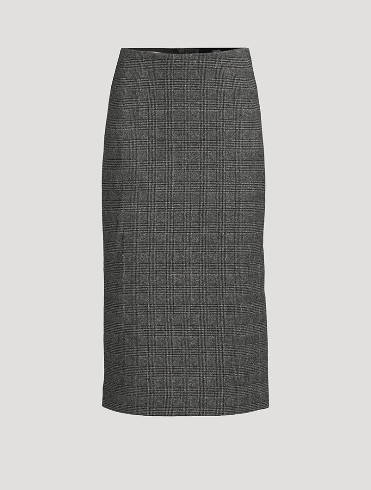 Glen Plaid Pencil Skirt