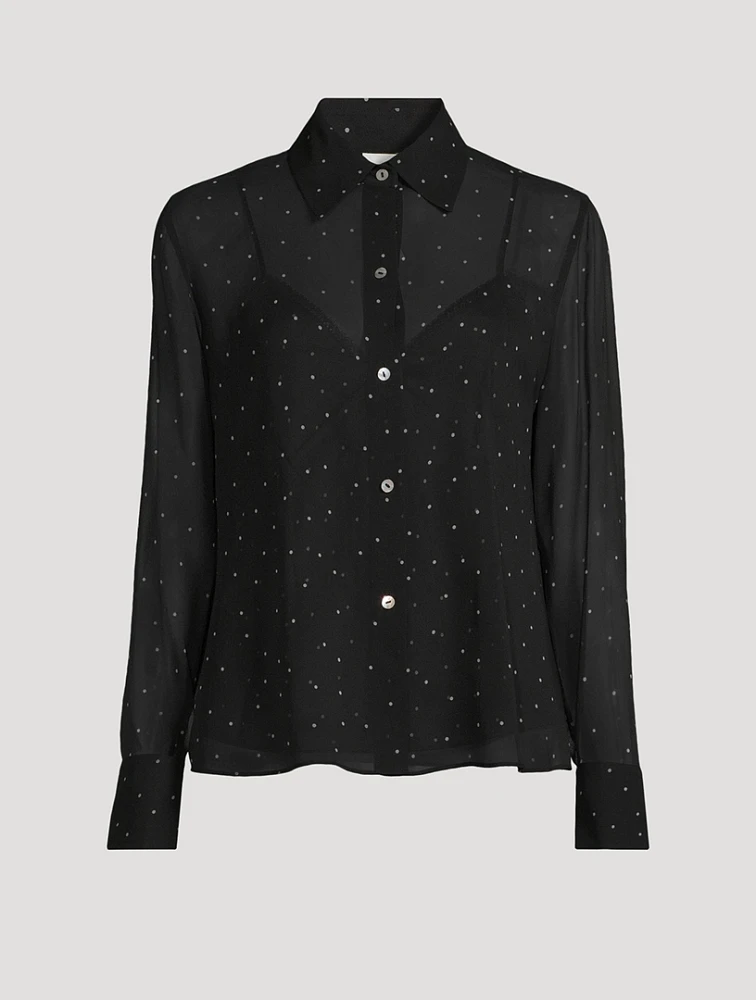 Silk Shirt Polka Dot Print