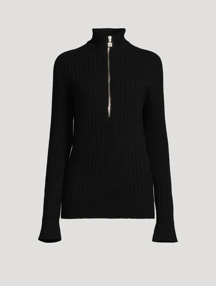 Half-Zip Cashmere Wool Sweater