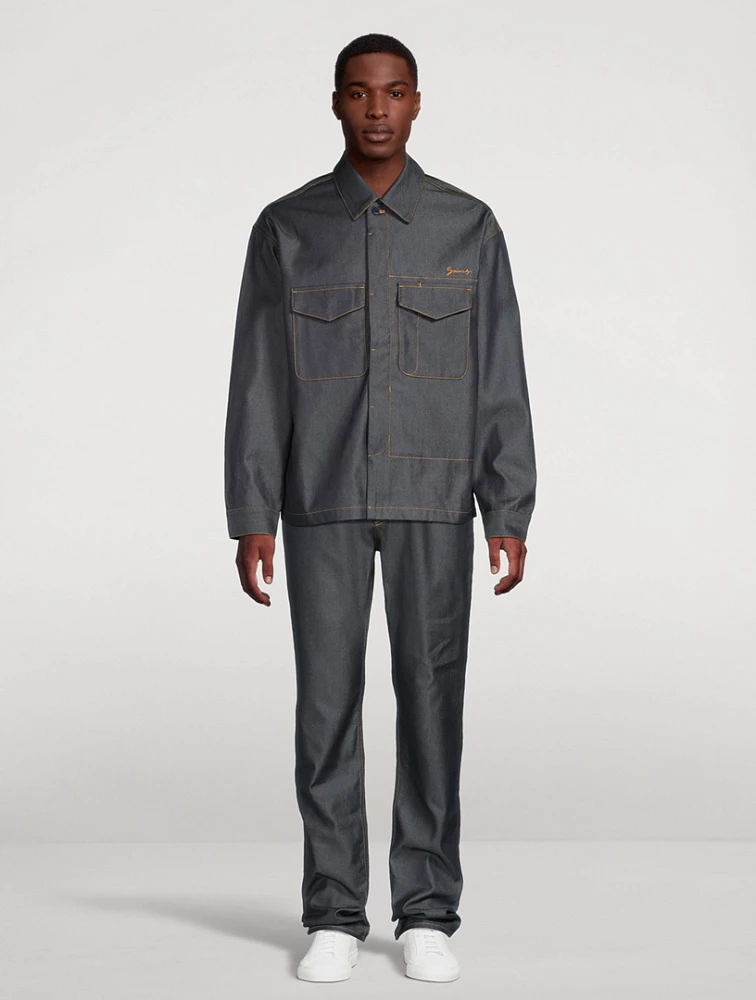 Skinny Straight Denim Pants