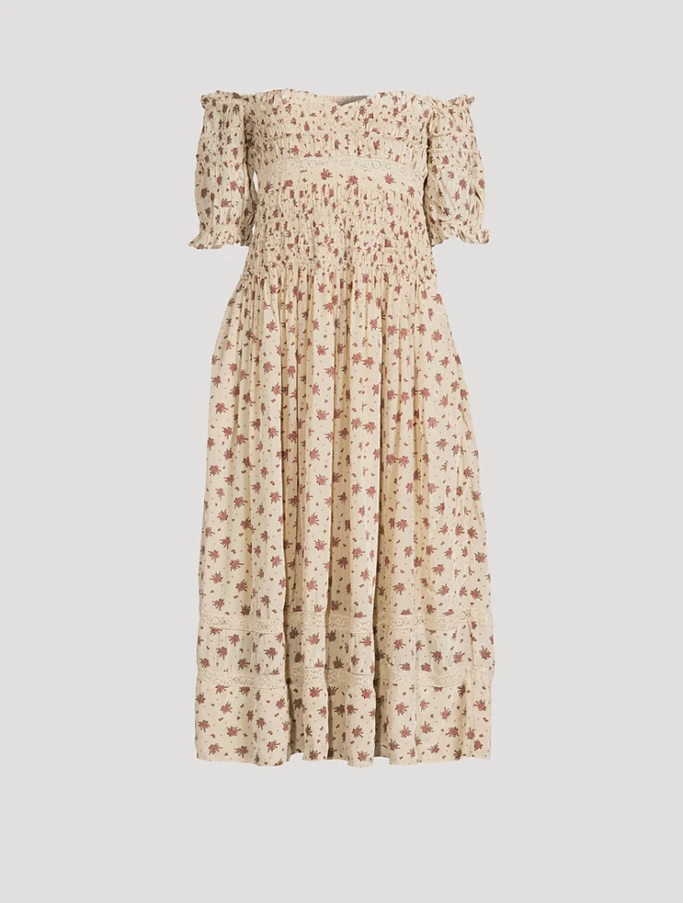 Bali Juniper Off-The-Shoulder Dress Floral Print