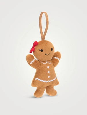 Festive Folly Gingerbread Ruby Ornament