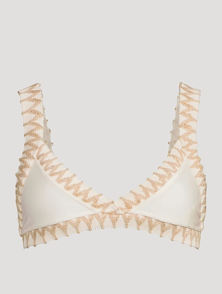 Jute-Trimmed Bikini Top