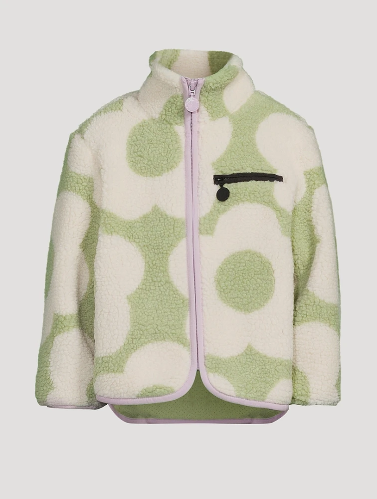 Graphic Flowers Teddy Jacket