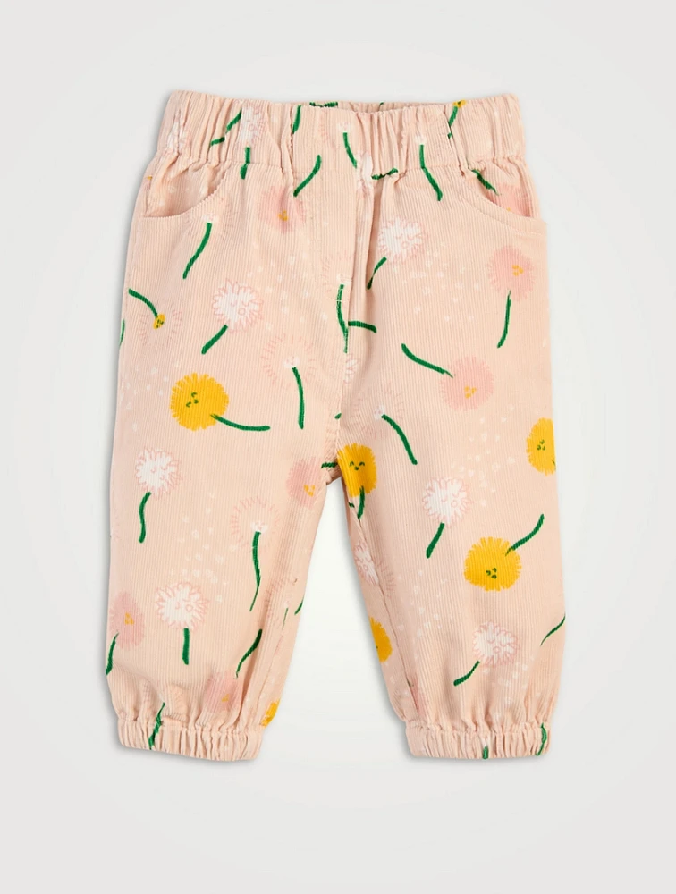 Corduroy Pants Dandelion Print