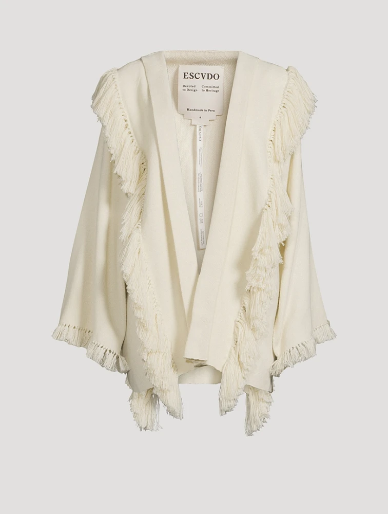 Siembra Alpaca Fringe Cardigan