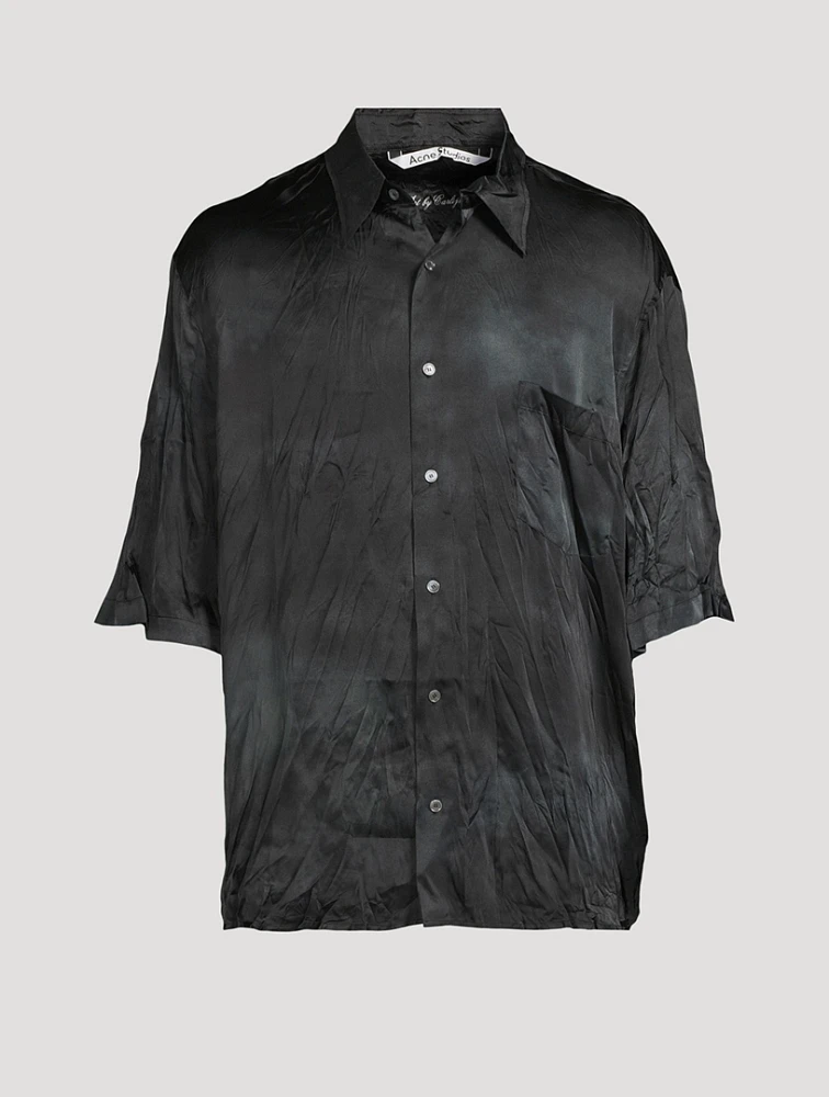 Distressed Floral Sport Shirt