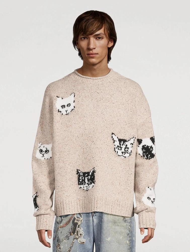 Cat Jacquard Sweater