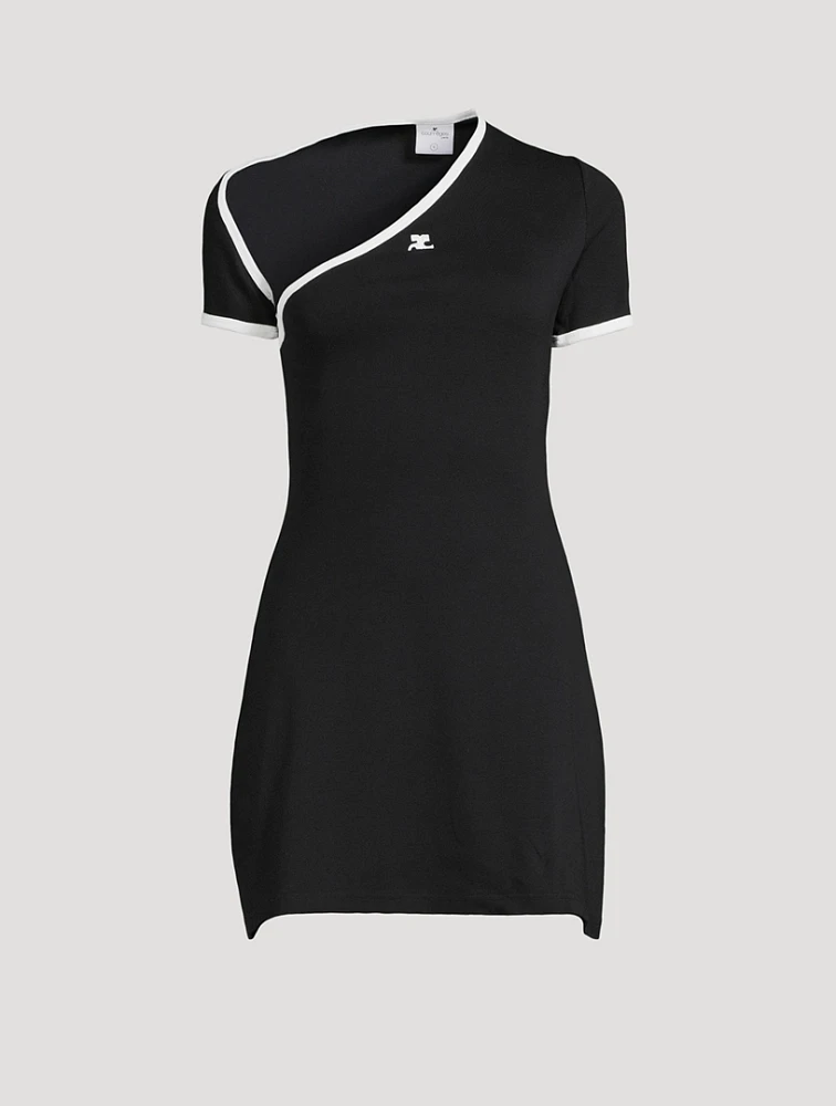 Asymmetric Jersey Mini Dress