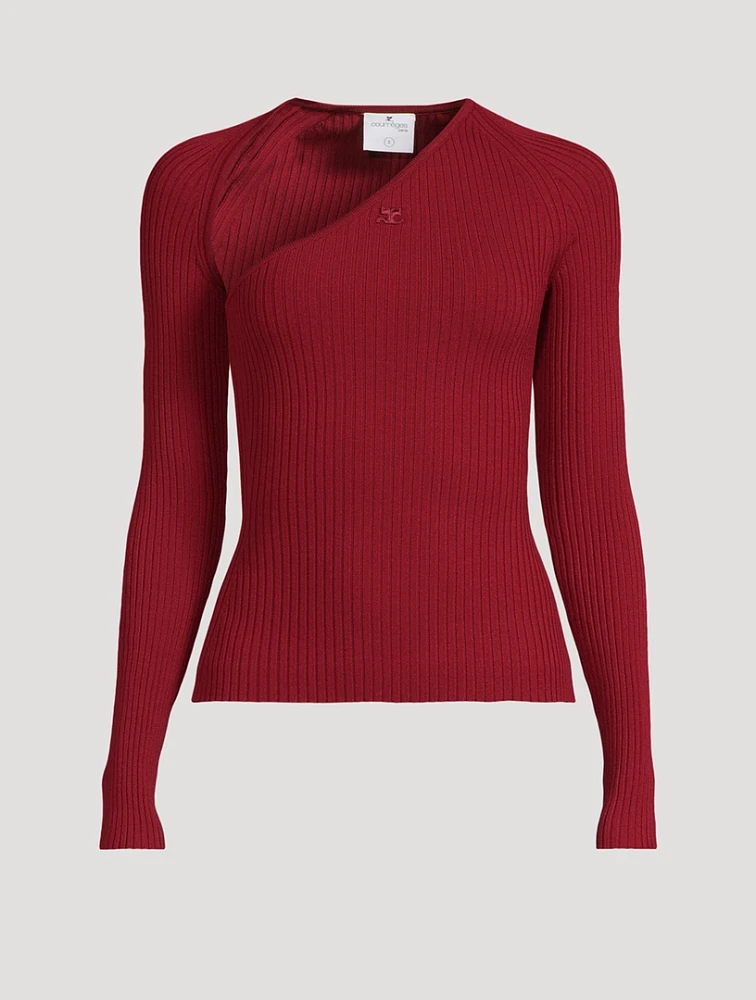 Asymmetric Rib-Knit Top