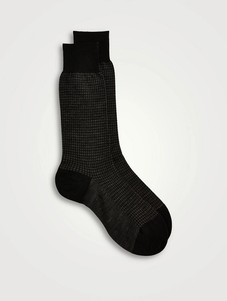 Highbury Merino Wool Houndstooth Socks