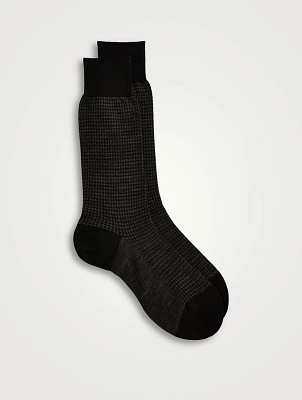 Highbury Merino Wool Houndstooth Socks