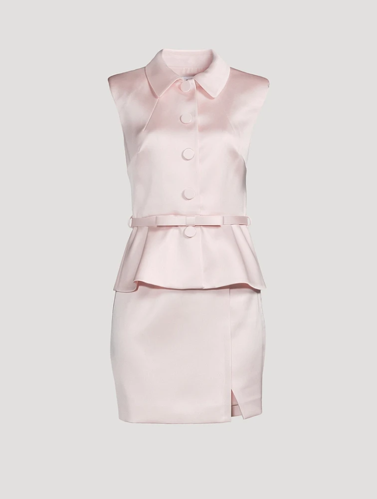 Satin Suiting Mini Dress