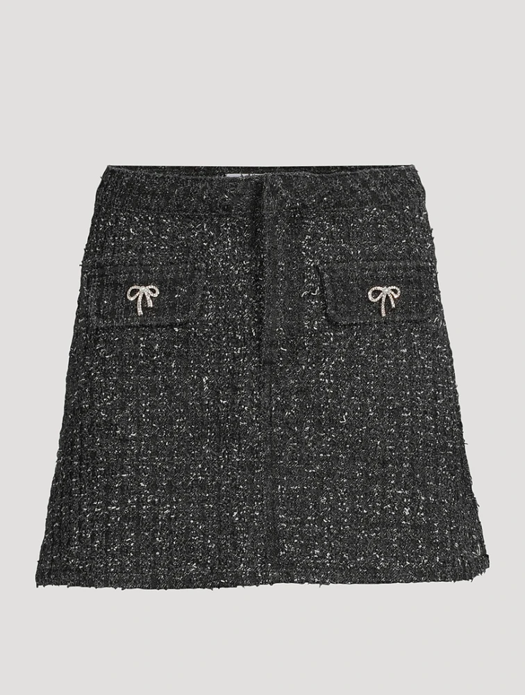 Textured Denim Mini Skirt