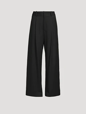 Pleated Wide-Leg Trousers