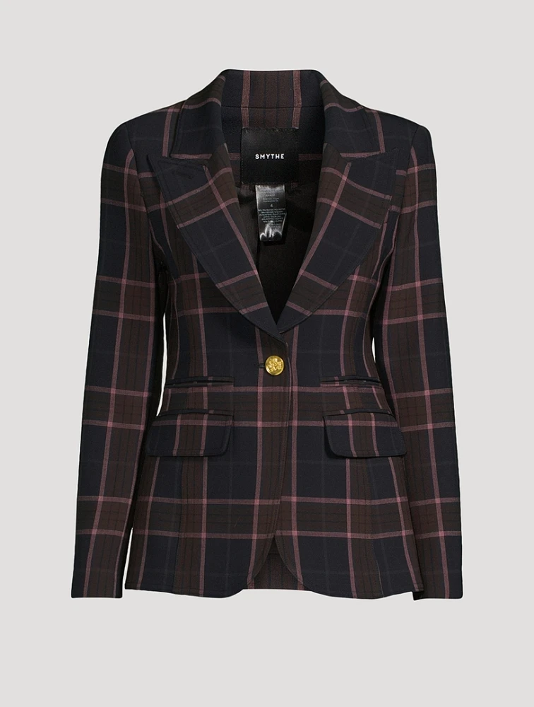 Hutton Blazer Plaid Print