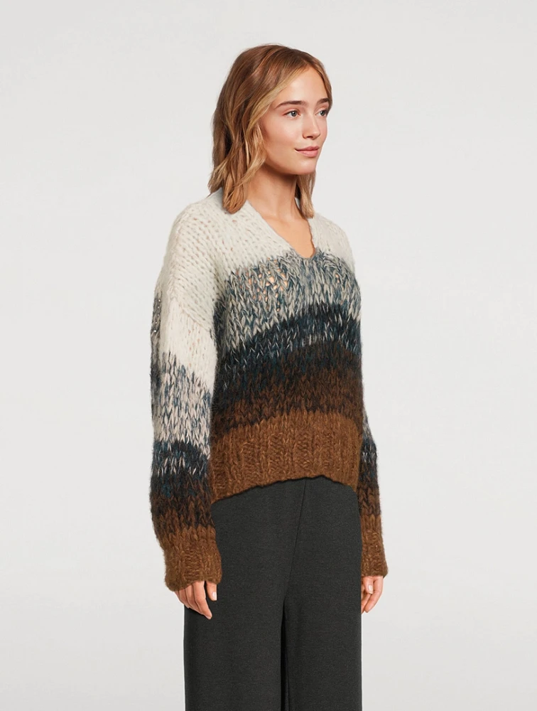 Ombre V-Neck Sweater