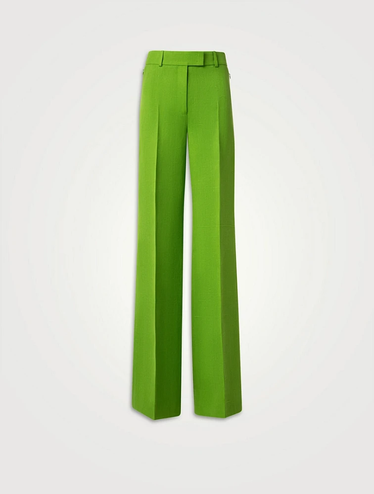 Fior Shantung Wide-Leg Pants
