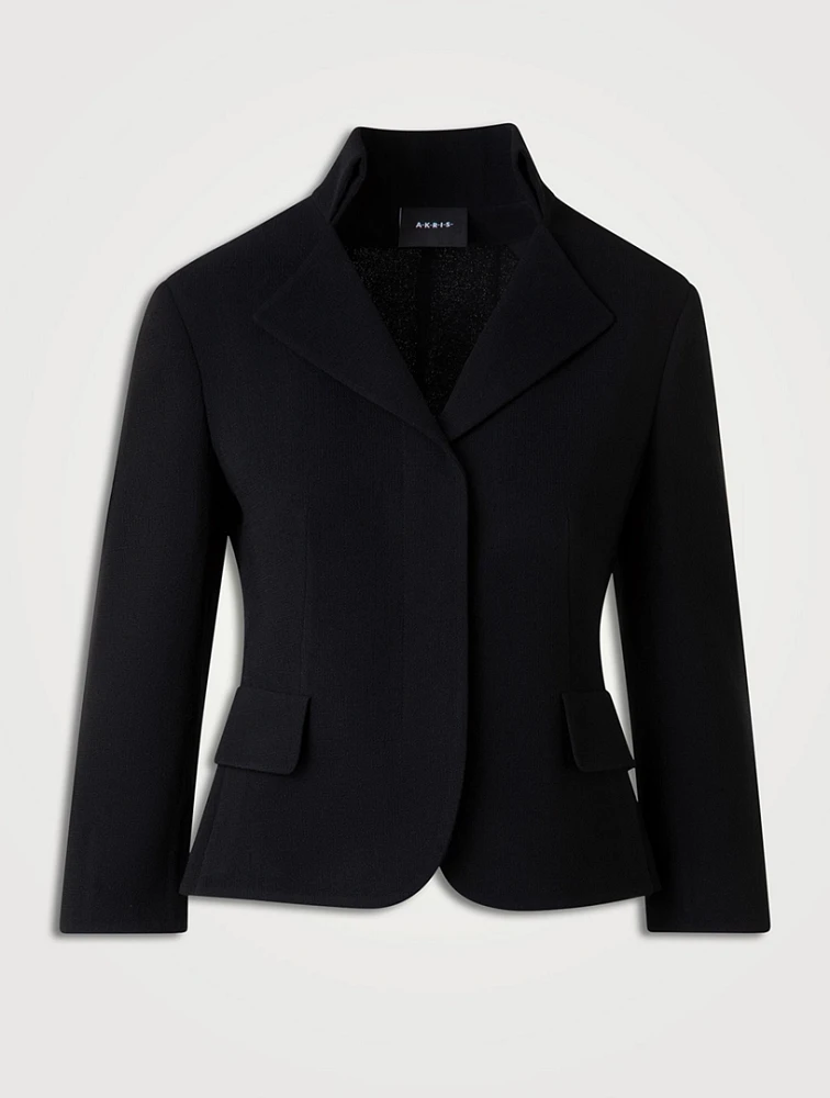 Amber Wool Crêpe Double-Face Jacket