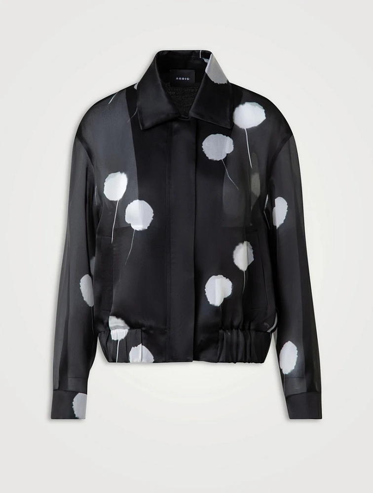 Wanda Silk Crêpe Jacket Dandelion Print