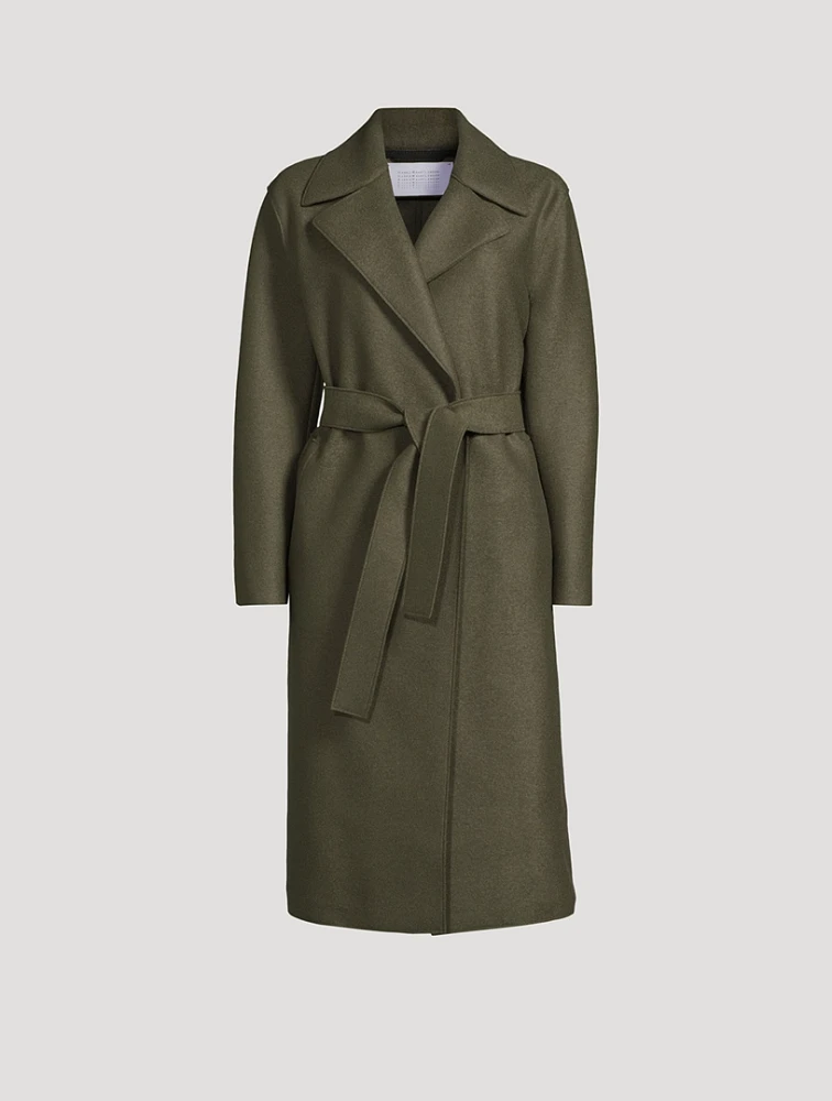 Belted Pressed Wool Coat