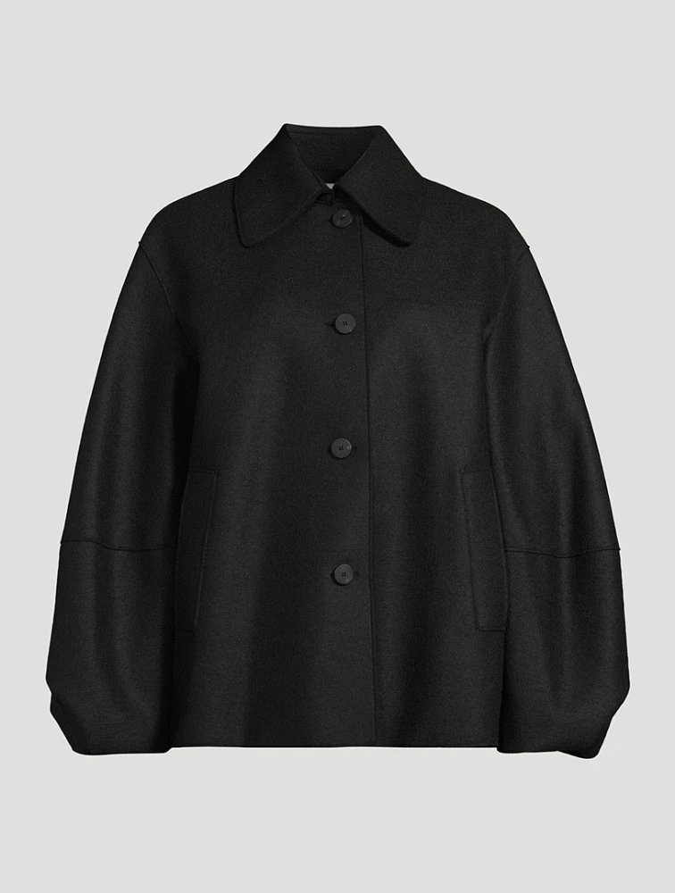 Puff-Sleeve Wool Jacket