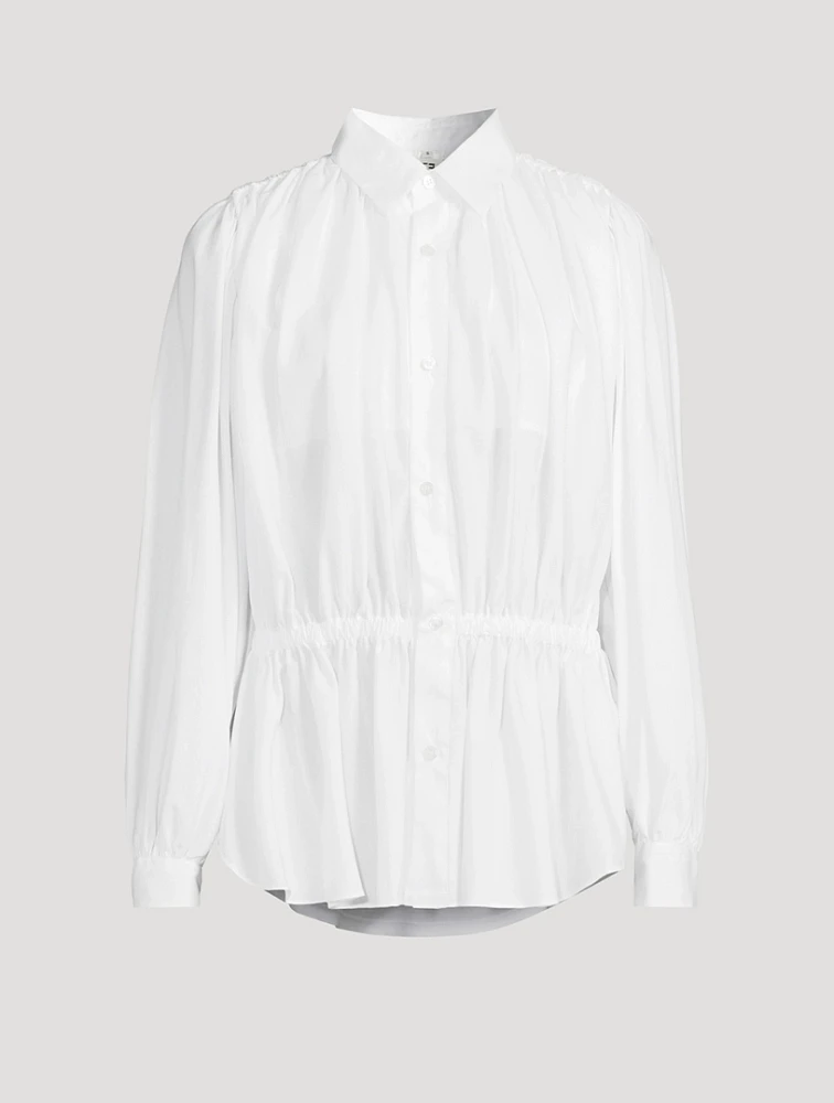 Gathered-Waist Poplin Shirt