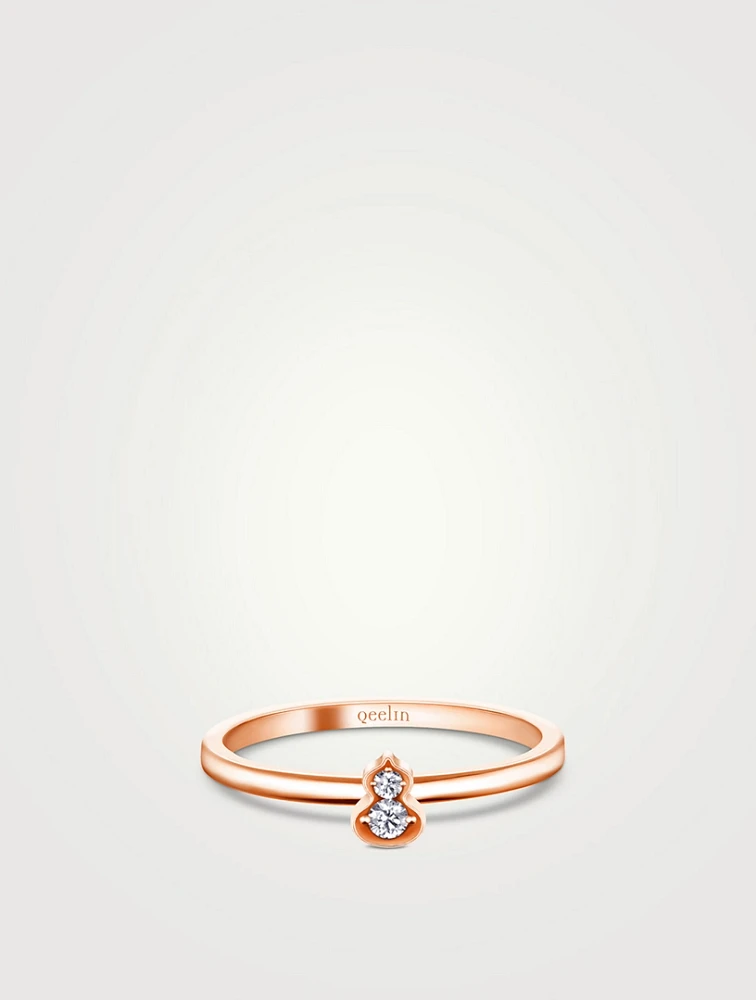 Wulu 18K Rose Gold Ring With Diamonds