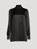 Silk Turtleneck Blouse