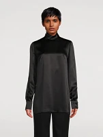 Silk Turtleneck Blouse