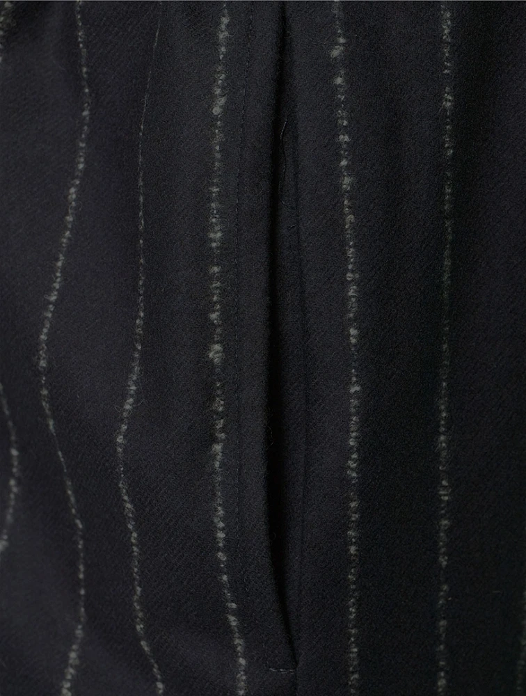 Wide-Leg Trousers Pinstripe Print