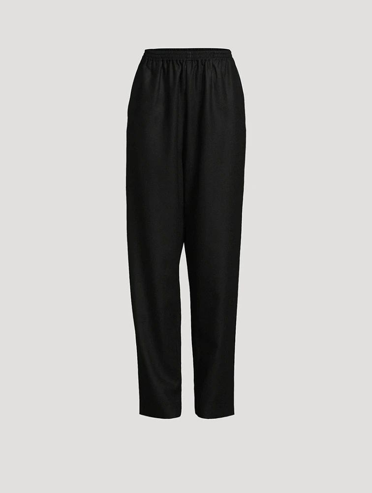 Wool And Silk Tapered Trousers